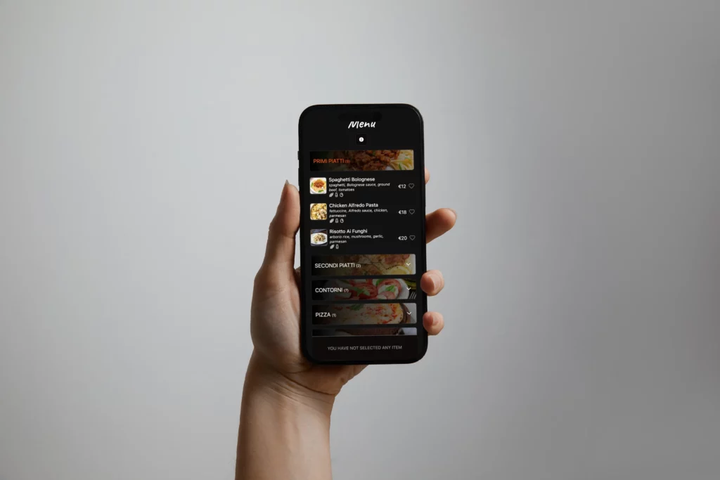 Digital menu for restaurants