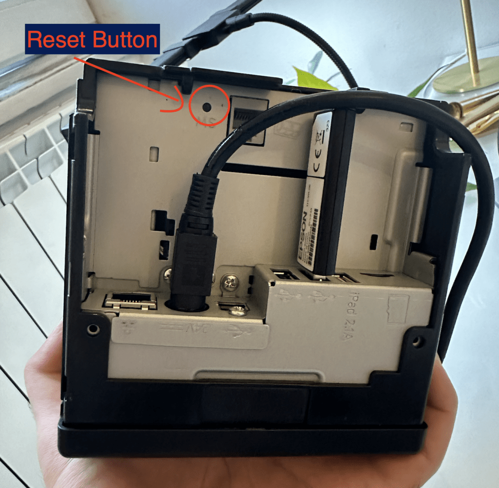 Epson TM30lll reset button